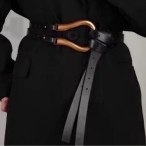 New! Black Vegan Leather Statement Belt